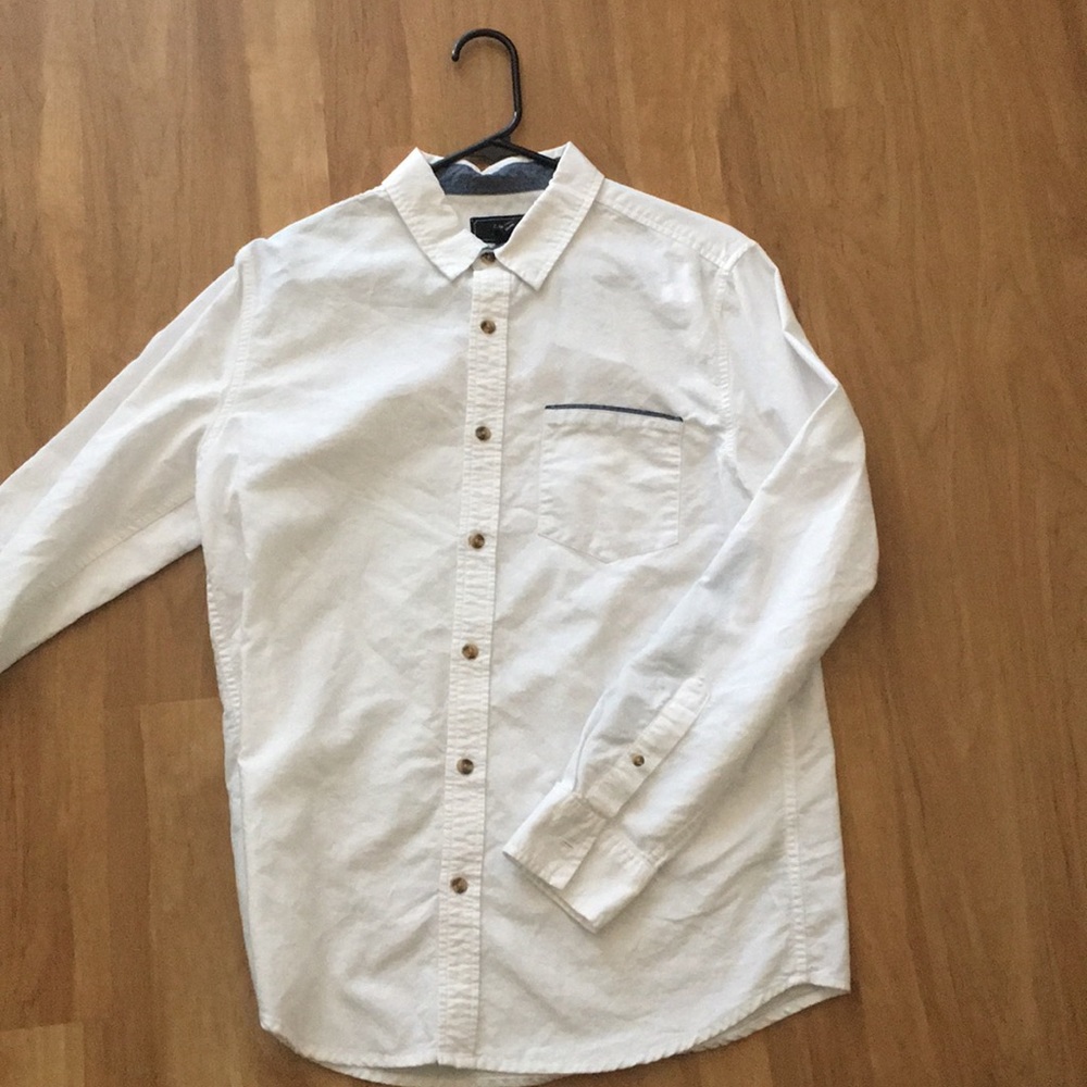Men's white casual button down.